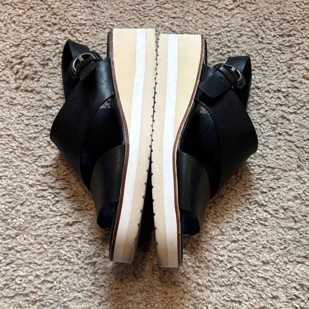 Vince Black and Cream Platform Sandals